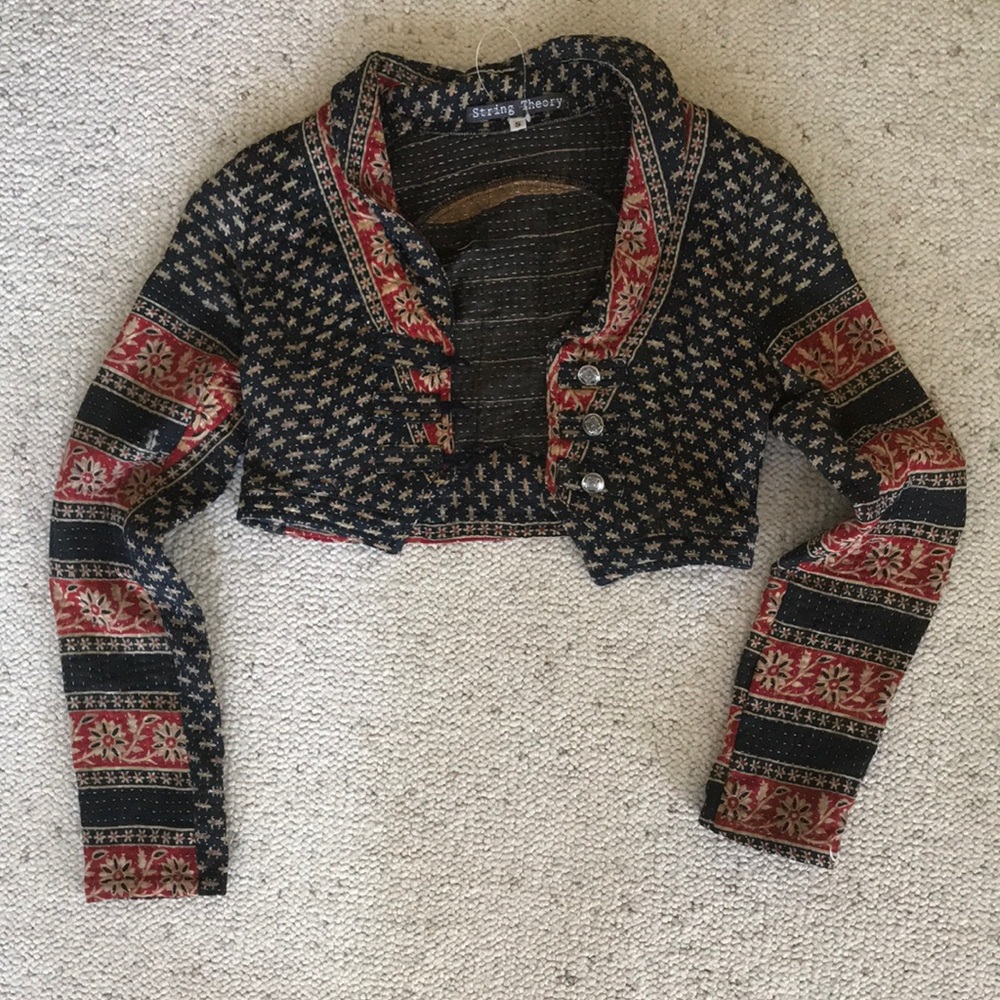 Mini crop military style jacket